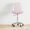100237 Clear Pink Acrylic Office Chair with Wheels - Annexe