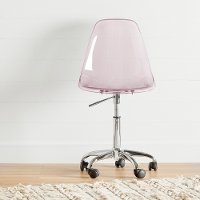 100237 Clear Pink Acrylic Office Chair with Wheels - Annexe