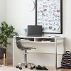 100215 Pure White Desk with Smoked Gray Office Chair - Annexe