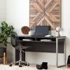 100216 Pure Gray Desk with Smoked Gray Office Chair - Annexe