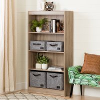 10689 Four-Shelf Rustic Oak Bookcase - Axess