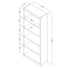 10688 5-Shelf Gray Oak Bookcase - Axess-2