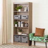 10690 Five-Shelf Rustic Oak Bookcase - Axess