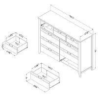 10252 Weathered Oak 9-Drawer Double Dresser - Lionel-5