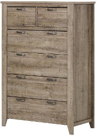 10254 Weathered Oak 6-Drawer Chest of Drawers - Lionel