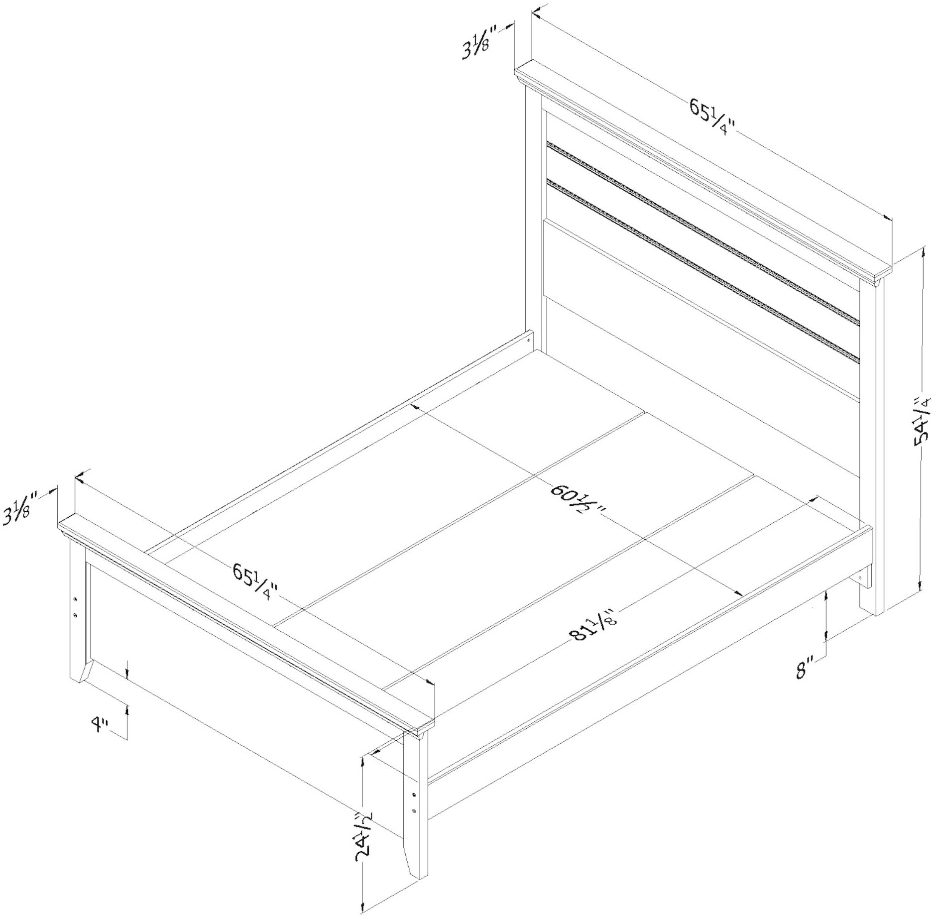 10256 Weathered Oak 60 Inch Queen Bed - Lionel-5