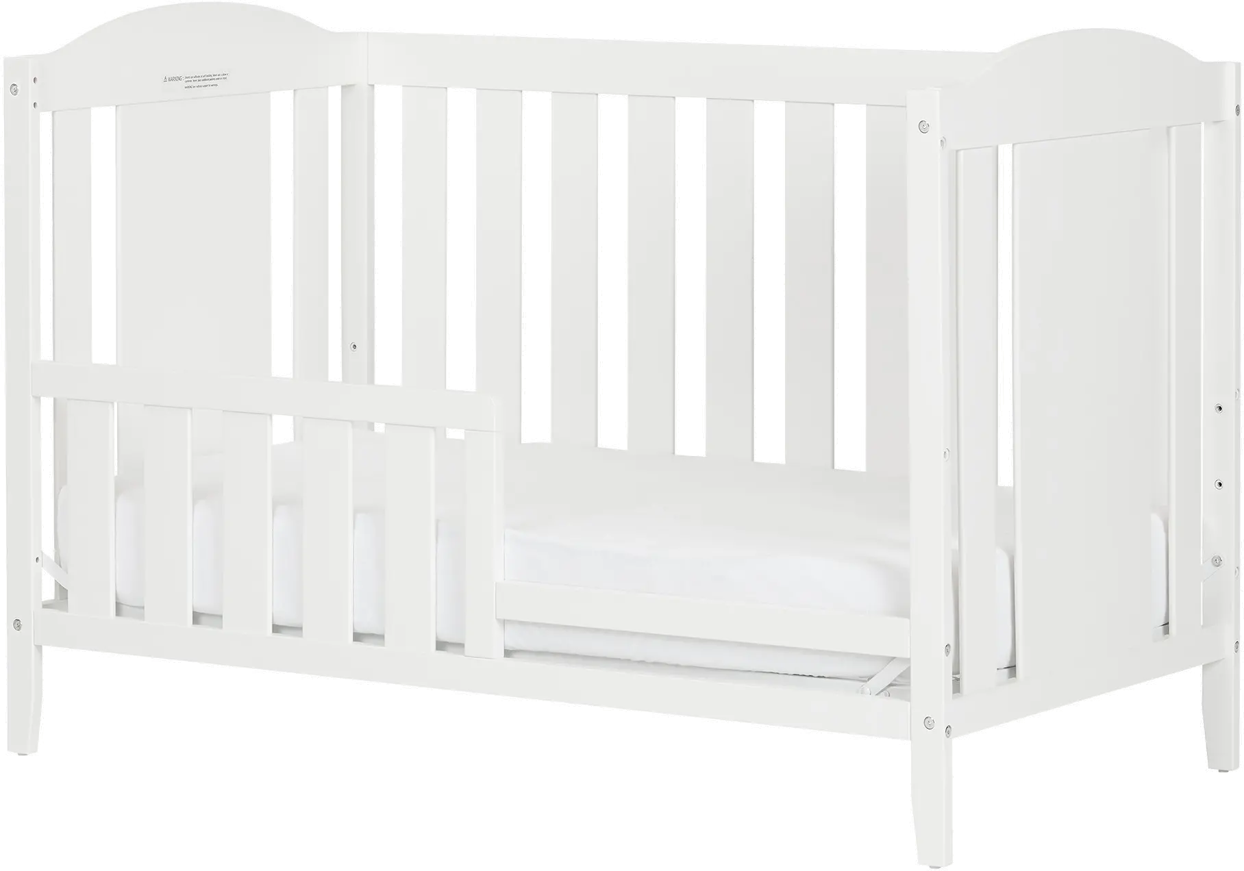3580350 Pure White 2-in-1 Crib with Toddler Rail - Angel-3