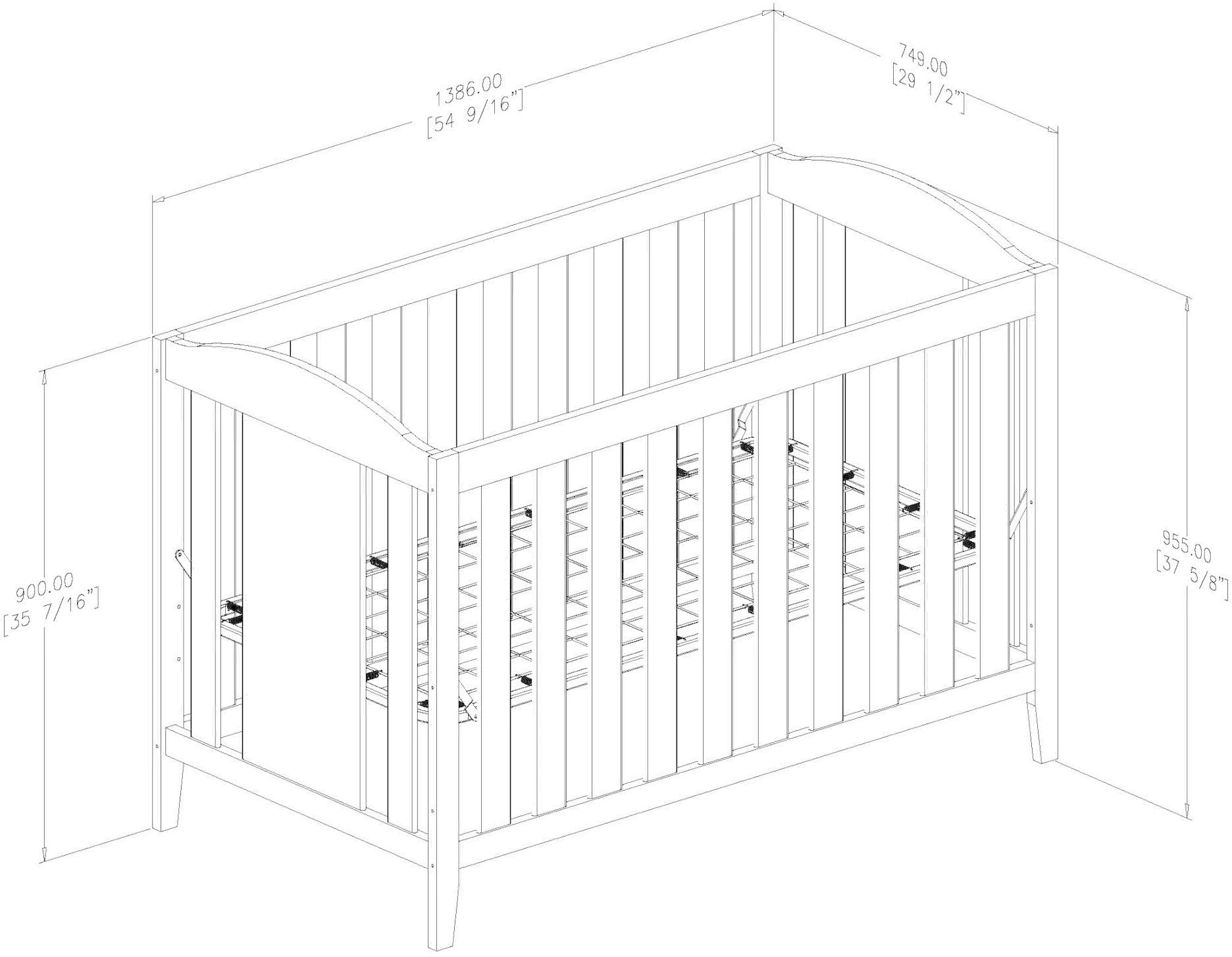 10590 Soft Gray 2-in-1 Crib with Toddler Rail - Angel-4