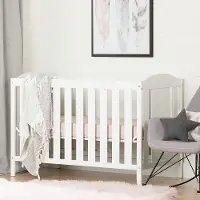 10721 White Crib with Toddler Rail - Reevo