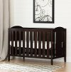 100258 Espresso Brown Crib, Mattress & Toddler Rail - Angel-1