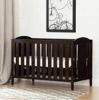 100258 Espresso Brown Crib, Mattress & Toddler Rail - Angel