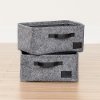 100239 Small Woven Gray Felt Baskets, Set of Two - Storit-1