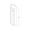 100267 Five-Shelf Weathered Oak Narrow Bookcase with 2 Baskets - Kanji-2