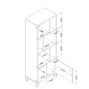 100264 Weathered Oak Bookcase with Door and Two Baskets - Expoz-3