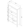 100268 Six-Shelf Weathered Oak and Black Bookcase with Baskets - Munich-2