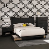 3107A4 Black 4 Piece Bedroom Set (Full Size) - Step One