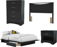 3107A4 Black 4 Piece Full Size Bedroom Set - Step One-2