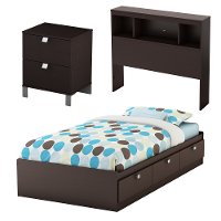 3259A3 Chocolate 3 Piece Kids Twin Bedroom Set - Spark-2