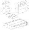 3259A3 Chocolate Twin 3 Piece Kids Bedroom Set - Spark-3