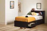 3259B2 Chocolate Twin Storage Bed with 3 Drawers and Headboard - Spark-3