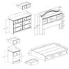 3210D4 White Wash 4 Piece Bedroom Set (Full Size) - Summer Breeze-3