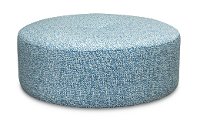 Contemporary Denim Blue Cocktail Ottoman - Nora