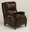 Walnut Brown Leather-Match Power High Leg Recliner - Bishop