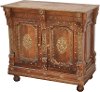 Wood and Brass Column Cabinet