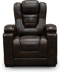 Mekong Brown Leather-Match Home Theater Power Recliner - Big-Chief