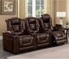 Brown Leather-Match 3 Piece Power Home Theater Seating - Big-Chief