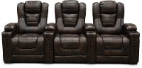 Brown Leather-Match 3 Piece Power Home Theater Seating - Big-Chief-4