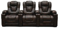 Brown Leather-Match 3 Piece Power Home Theater Seating - Big-Chief-5