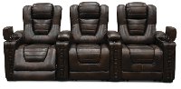 Brown Leather-Match 3 Piece Power Home Theater Seating - Big-Chief-7