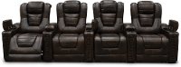 Brown Leather-Match 4 Piece Power Home Theater Seating - Big-Chief