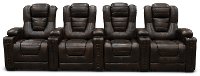 Brown Leather-Match 4 Piece Power Home Theater Seating - Big-Chief-2