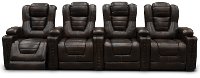 Brown Leather-Match 4 Piece Power Home Theater Seating - Big-Chief-3