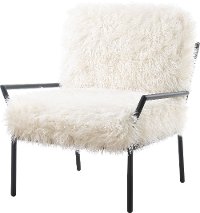 White Faux Fur Accent Chair - Royal