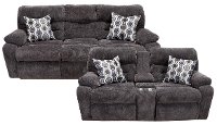 Chocolate Brown Power Reclining Sofa & Loveseat - Tribute