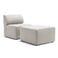 1640961 2 Piece Gray Armless Patio Chair and Ottoman - Big Joe Lux