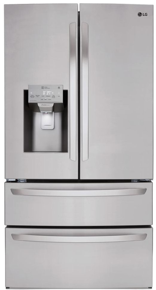 LMXS28626S LG 27.8 cu ft 4 Door French Door Smart Refrigerator - 36 W Fingerprint Resistant Stainless Steel-1