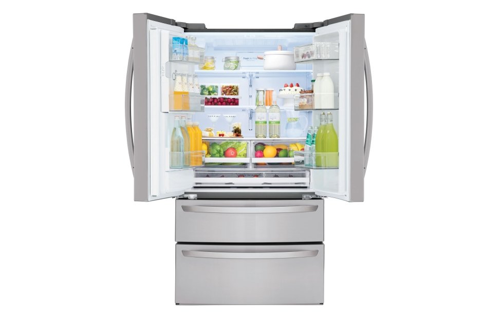 LMXS28626S LG 27.8 cu ft 4 Door French Door Smart Refrigerator - 36 W Fingerprint Resistant Stainless Steel-2
