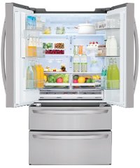 LMXS28626S LG 27.8 cu. ft. 4 Door French Door Smart Refrigerator - 36 Inch Stainless Steel-2