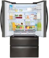 LMXS28626D LG 27.8 cu. ft. 4 Door French Door Smart Refrigerator - 36 Inch Black Stainless Steel-3