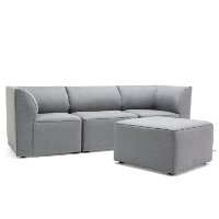 1620962 4 Piece Dark Gray Patio Sectional and Ottoman - Big Joe Lux
