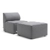 1640962 2 Piece Dark Gray Armless Patio Chair and Ottoman - Big Joe Lux