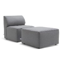 1640962 2 Piece Dark Gray Armless Patio Chair and Ottoman - Big Joe Lux