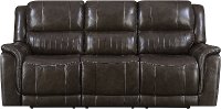 Gray Leather-Match Power Reclining Sofa - Hearst