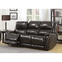 Gray Leather-Match Power Reclining Sofa - Hearst-2