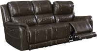 Gray Leather-Match Power Reclining Sofa - Hearst-3