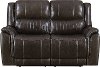 Gray Leather-Match Power Reclining Loveseat - Hearst